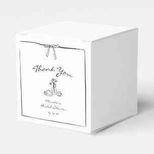 Timeless Hand-Drawn Bridal Shower Chic Thank You  Favor Box