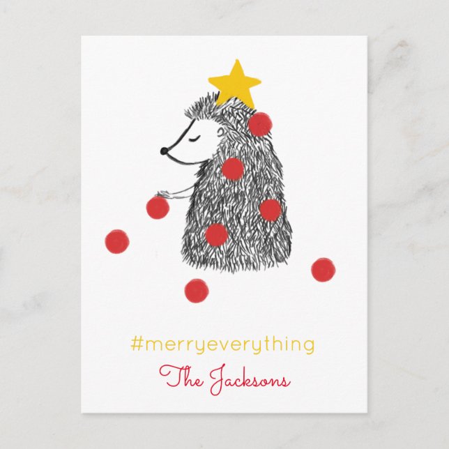 Timeless Hedgehog Tree Merry Everything Holiday (Front)