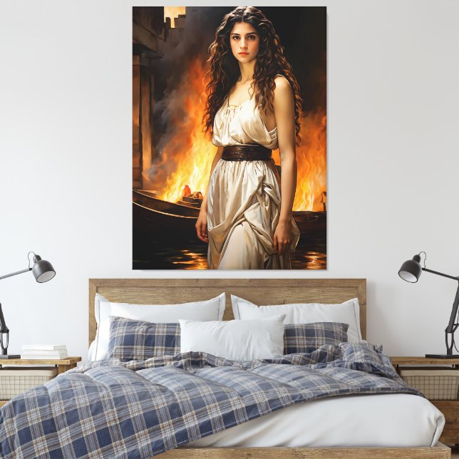 "Timeless Helen: Troy’s Catalyst" Canvas Print (Insitu(Bedroom))