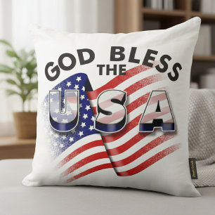 Timeless Heritage: Distressed American Flag Pillow