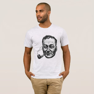 Timeless Humour: Vintage Smoking Pipe Illustration T-Shirt