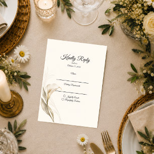 Timeless Ivory Calla Lily Wedding RSVP Card