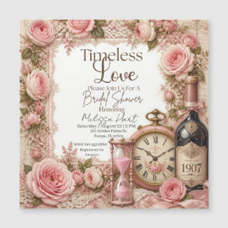 Timeless Love Bridal Shower Magnet Invitation