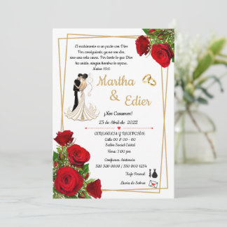 Timeless Love Red Elegance Wedding Invitation