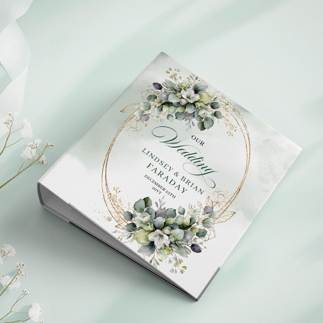 Timeless Love Sage Green Botanical Wedding Ring  Binder (Timeless Love Sage Green Botanical Wedding Ring Binder)