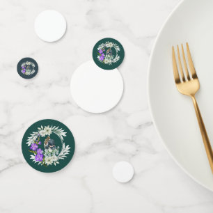 Timeless love story dark teal confetti