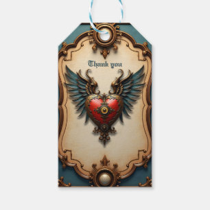 Timeless love, surreal elegance in steampunk style gift tags