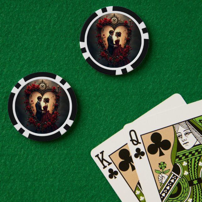 Timeless Love –Victorian Gothic Wedding Collection Poker Chips (Poker Table (Double))