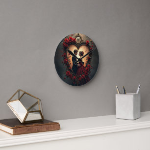 Timeless Love –Victorian Gothic Wedding Collection Round Clock