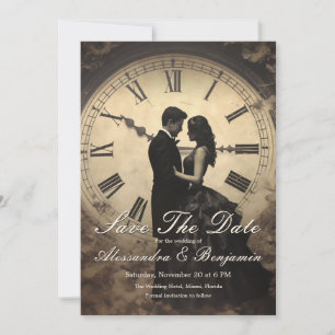Timeless Love   Vintage Theme Save The Date Invitation
