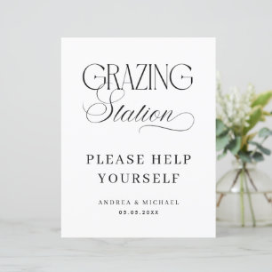 Timeless Luxe Script Grazing Station Wedding Sign