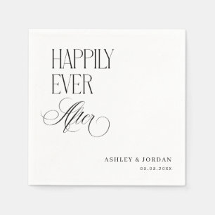 Timeless Luxe Script Happily Ever After Party Napkin