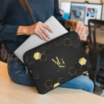 Timeless Luxury | Minimal Monogram Laptop Sleeve<br><div class="desc">Upgrade your everyday tech accessory with this Timeless Luxury Monogram Laptop Sleeve, designed for professionals, students, and anyone who appreciates sophisticated elegance. Featuring a bold, minimalist monogram set against a sleek black background with gold geometric hexagonal accents, this custom laptop sleeve exudes modern luxury and timeless appeal. ✨ Features: ✔...</div>