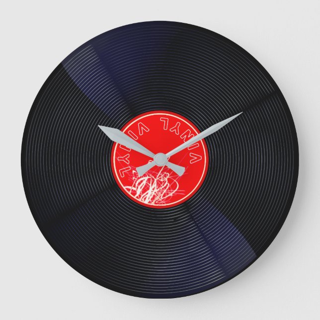 Timeless Melodies: Vinyl Record Large Clock (Front)