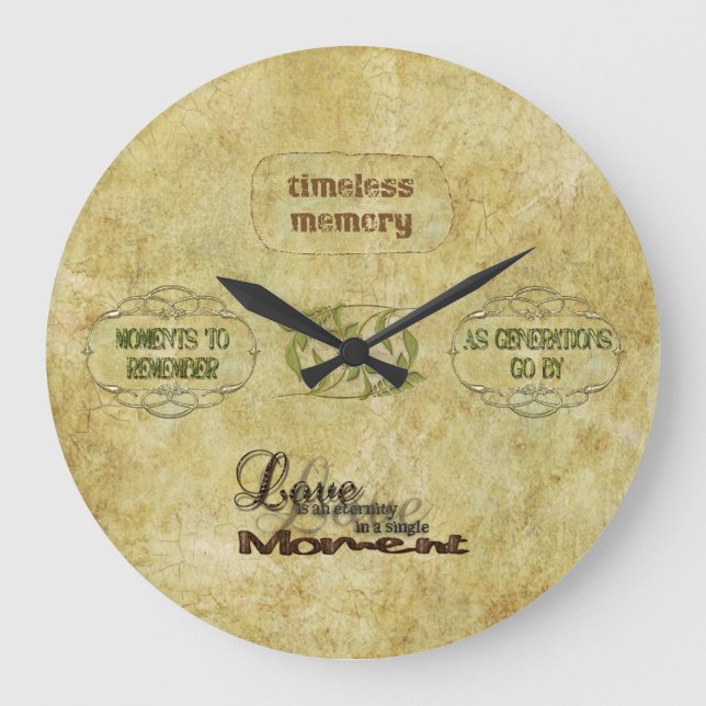 Timeless Memories Vintage Art Wall Clock (Front)
