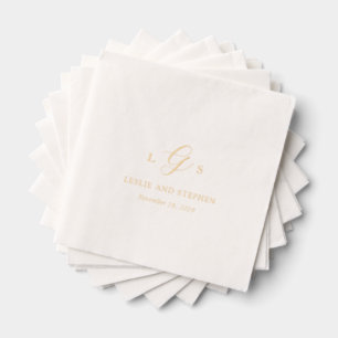 Timeless Monogram Elegant Wedding Foil Napkins
