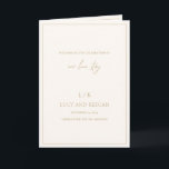 Timeless Monogram Ivory and Gold Elegant Wedding Program<br><div class="desc">Elegant wedding program featuring a classic style with your monogram along with a combination of script typography and traditional serif fonts.   This simple design goes well with any style of wedding.</div>