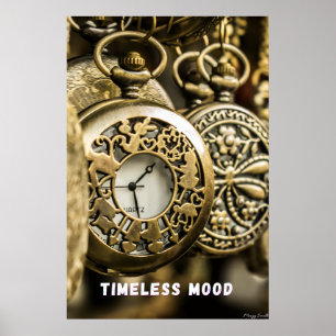 Timeless Mood: Vintage Bronze Pocket Watch Art Poster