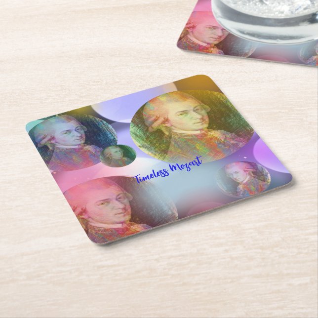 Timeless Mozart Music  Square Paper Coaster (Angled)