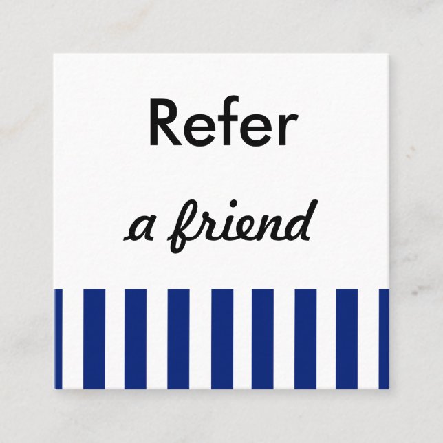 Timeless Navy White Stripes | Executive Signature  Referral Card (Front)