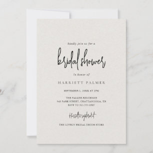 Timeless Neutral Beige Elegant Bridal Shower Invitation