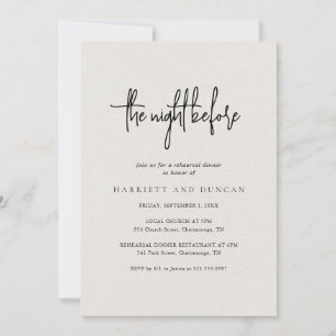 Timeless Neutral Beige Elegant Rehearsal Dinner Invitation