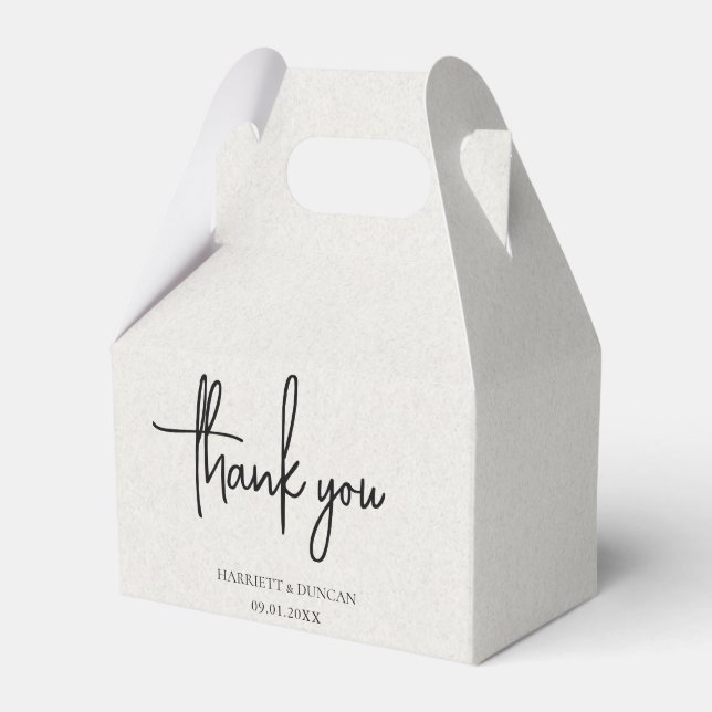 Timeless Neutral Beige Elegant Wedding Favor Box (Front Side)