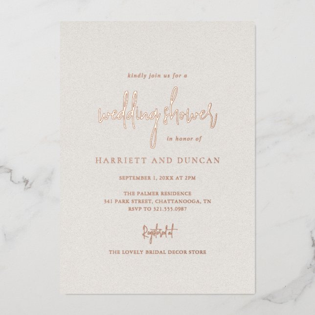 Timeless Neutral Beige Elegant Wedding Shower (Front)