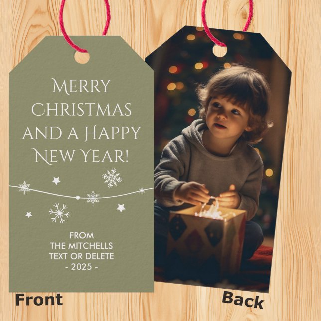 Timeless - Olive Christmas Photo Gift Tags (Creator Uploaded)