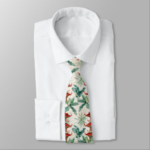 Timeless Pagoda Woodland Coral Botanical Tie