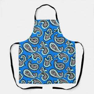 Timeless  Paisley on Blue Background Apron