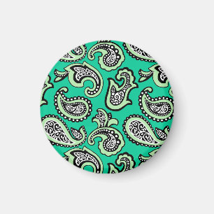 Timeless Paisley on Green Background Magnet