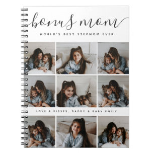 Timeless Photo Collage White Stepmom Mothers Day Notebook