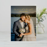 Timeless Photo Elegant Newlywed Christmas Foil Holiday Card<br><div class="desc">Classic style newlywed foil Christmas cards featuring a simple yet elegant design with "Married and Bright" in an elegant calligraphy along with your names over your favourite photo.  The back has a second picture and your three initial monogram.  Use the template to add your personalized message.</div>