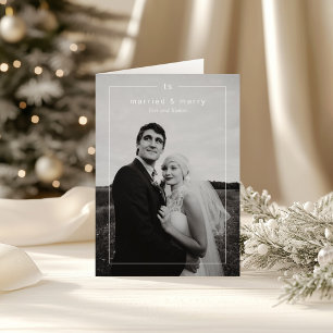 Timeless Photo Modern Newlywed Christmas Holiday Card