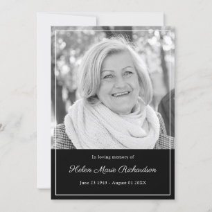 Timeless Photo Sympathy In Loving Memory Funeral Thank You Card