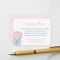 Timeless Pink Floral Navy Blue Display Shower