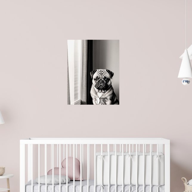 Timeless Pug Dog Portrait Poster (Nursery 2)
