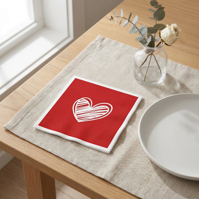 Timeless Red Heart Paper Napkins (Creator Uploaded)