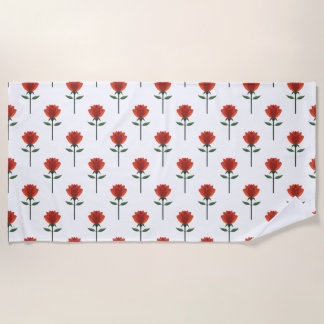 Timeless Red Rose Beach Towel