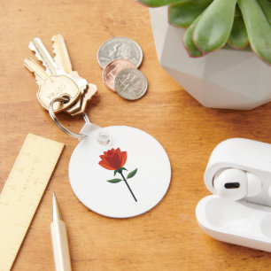 Timeless Red Rose Keychain