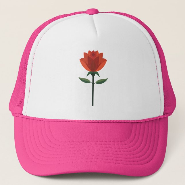 Timeless Red Rose Trucker Hat (Front)