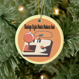 Timeless Retro Vibes  Ceramic Ornament