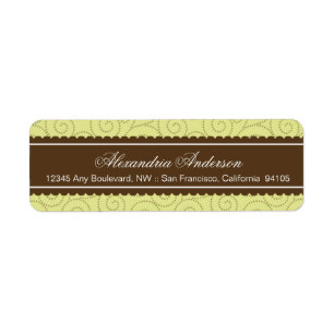 Timeless Return Address Label (brown/lime)