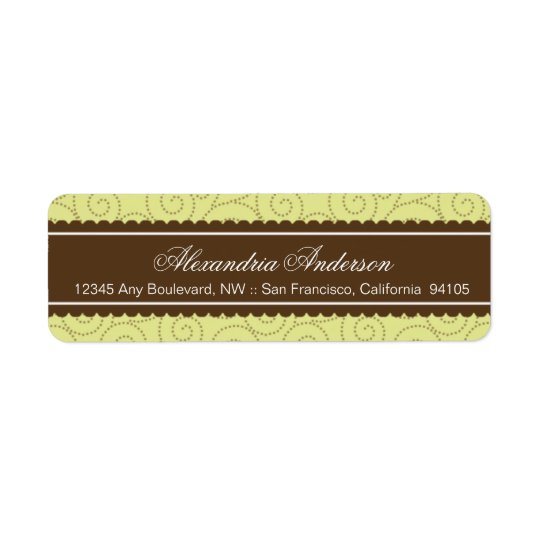 Timeless Return Address Label (brown/lime)