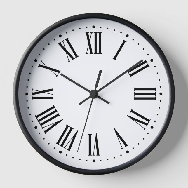 Timeless Roman Numeral Wall Clock ⏳ Elegant Black  (Front)