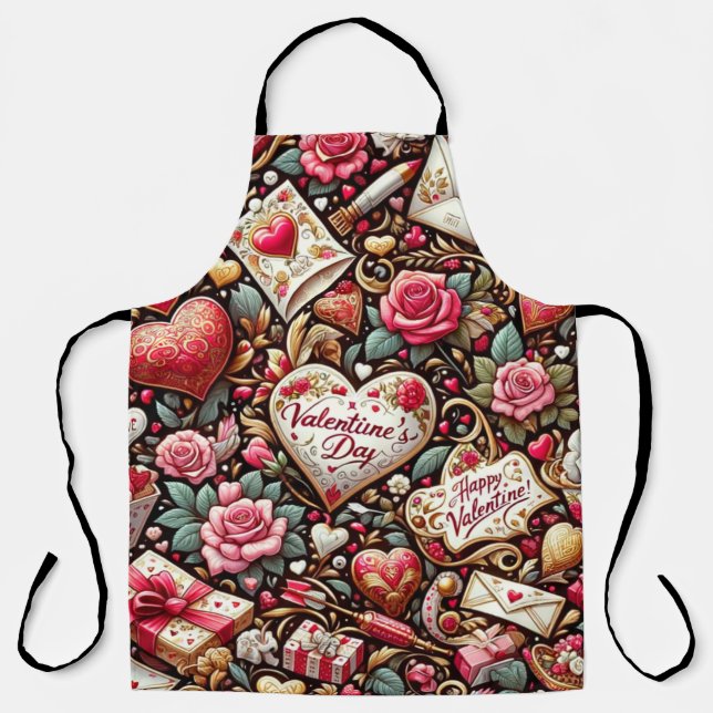 Timeless Romance: A Classic Valentine's Day Patter Apron (Front)