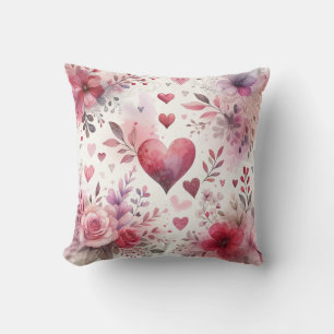 Timeless Romance: A Classic Valentine's Day Patter Throw Pillow
