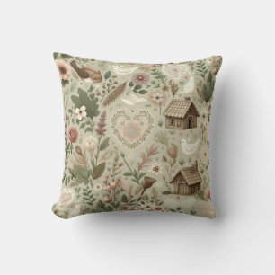 Timeless Romance: A Classic Valentine's Day Patter Throw Pillow