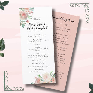 Timeless Romance Floral Wedding Program